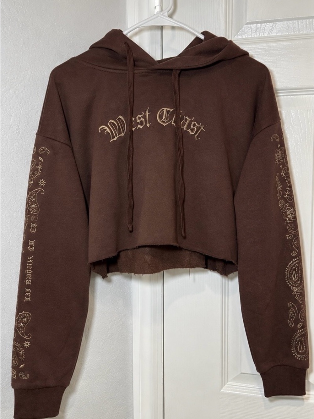 Forever 21 Brown Cropped West Coast Hoodie